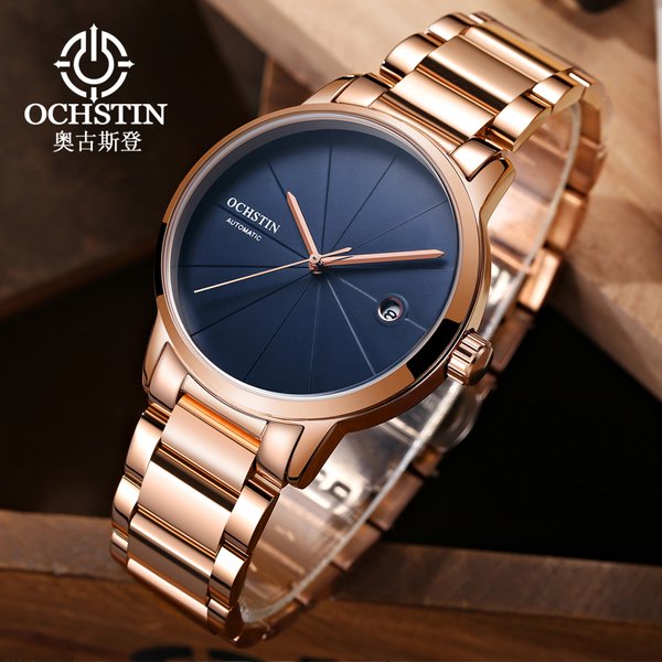 Ochstin montre automatique hommes Top marque de luxe homme montre-bracelet en acier inoxydable montre de mode affaires hommes montres or Rose
