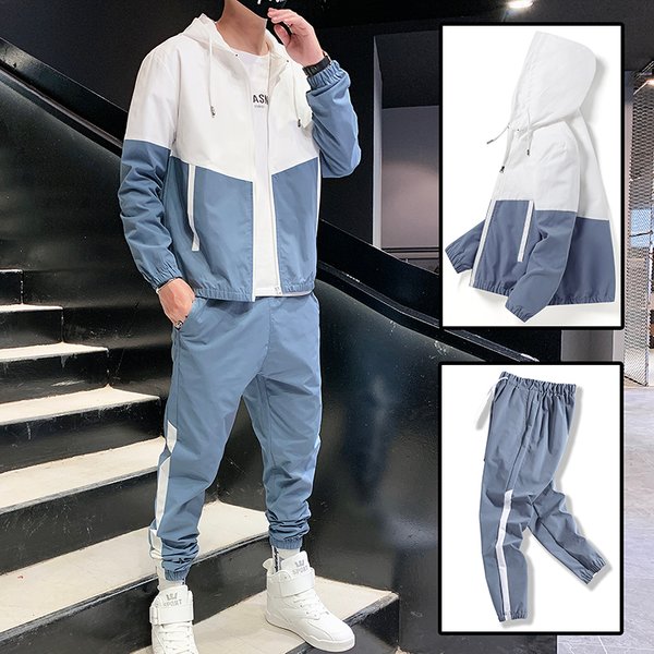 Ensemble de survêtement décontracté pour homme 2026 – Veste à capuche et pantalon de jogging 2 pièces – Tenue de sport Hip Hop pour la course