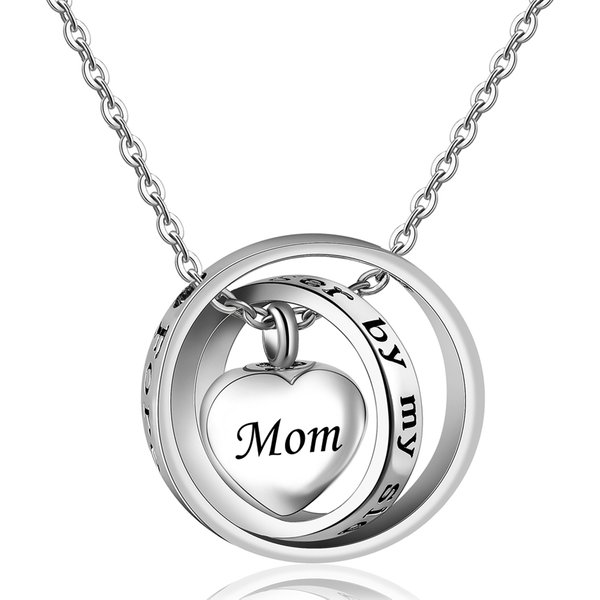 No Longer By My Side,Forever In My Heart Cremation Jewelry Stainless Steel Heart Urn Necklace Ashes For Human/Pet