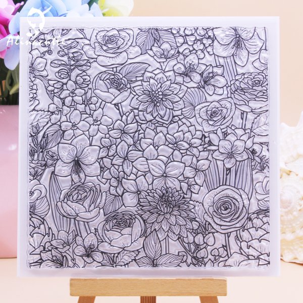 Aluminium klare Briefmarken wilde Blume Rose Hintergrund DIY Scrap booking Karte Album Papier Handwerk Gummi transparenten Silikon Stempel