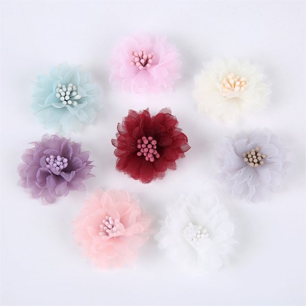 10 Stück Chiffon Künstliche Blumen DIY Blumen Kopfbedeckung Kleid Hochzeitsdekorationen Home Decor Kleidung Accessoires Haarschmuck