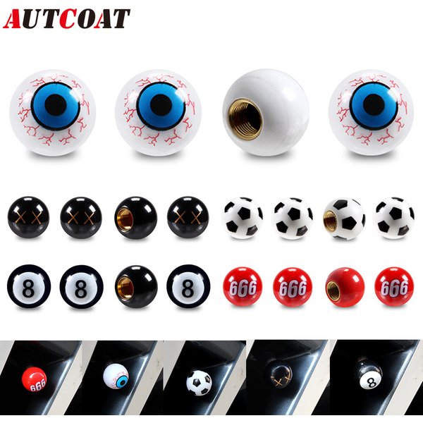 AUTCOAT 4/8Pcs Universal Car Tire Valve Cap Wheel Dust Covers for Car, Truck, SUV, Motorcycle, Bike Car Styling Valve Stem Caps