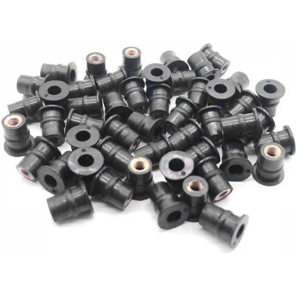 10/20/50/100 pièces M5 caoutchouc WellNut 5mm métrique moto pare-brise bien écrou Wellnuts laiton écrous pour pare-brise carénages capot