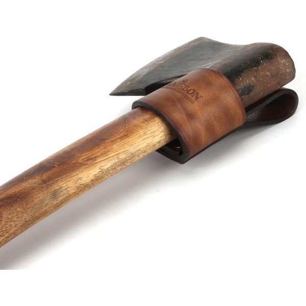 Tourbon Hunting Genuine Leather Ax Holder Blade Sheath Hatchet Hammer Wrench Carrier Axe Head Cover for Belt Loop Holster