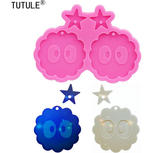 Moule en silicone brillant pour porte-clés de dessin animé - Moule flexible en caoutchouc de silicone pour bijoux en résine époxy et argile polymère - Moule pour gâteaux, chocolats et fondant