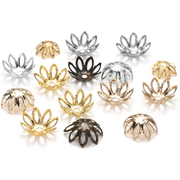 100 teile/los Silve Gold Rhodium Bulk Blumen Perlen Kappen 11 14mm Spacer Loos Charm Bead Cap Für Schmuck Machen Erkenntnisse liefert