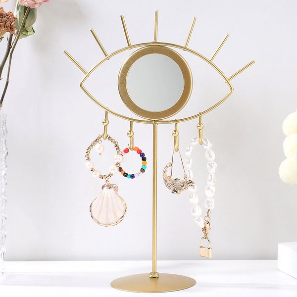 Gold Eye Table Mirror Makeup Mirrors Boho Home Decor Living Room Decoration Bedroom Cosmetic Dressing Tabletop Mirror Evil Eye