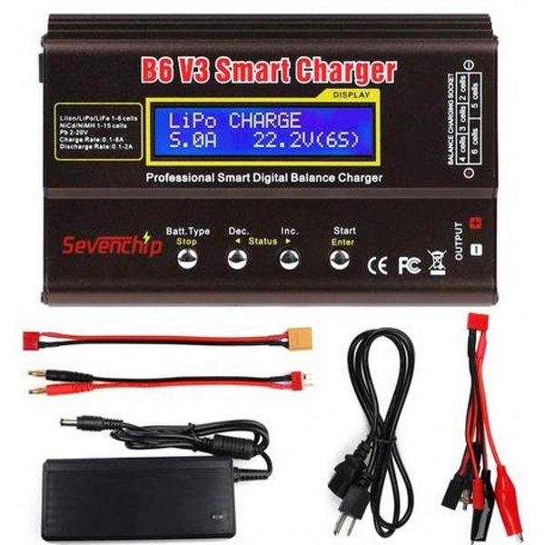 IMAX B6 V3 80W 6A Battery Charger LiHv Lipo NiMh Li-ion Ni-Cd Digital RC Charger Lipro Balance Charger Discharger 15V 6A Adapter