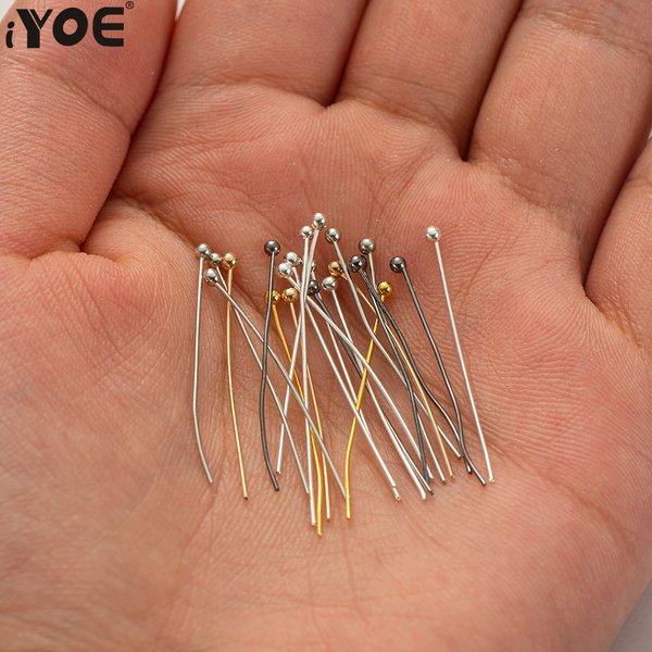 200pcs/Lot 20 25 30 35 50mm Metal Ball Head Pins Jewelry Finding For Making Diy Earring Necklace Bracelet Pendant