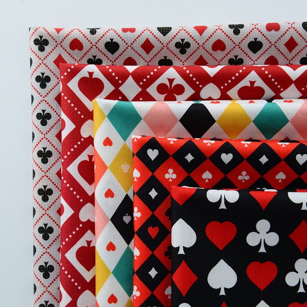 Halber Meter Spielkarten drucken 100 % Baumwollstoff für handgemachte DIY Kleidungsstück Tischdecke Material T1776