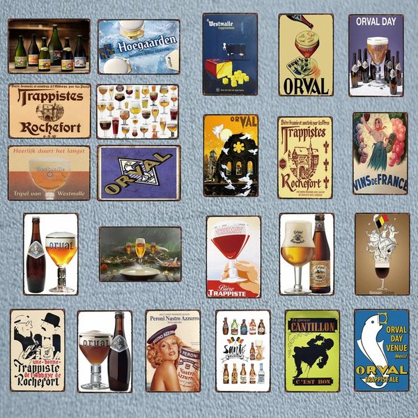 Orval Trendy ay Westmalle Chouffe Métal 18/Sign Plaque Vintage pour Bar Club Mur Pub Restaurant Home Decor Fer Affiche DU-3599A