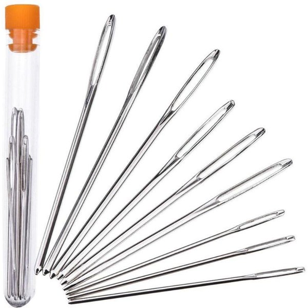 9 PCS Large Eye Blunt Sewing Needles Cross Stitch Knitting Needle Handmade Leather Embroidery Thread Needle Sewing Accessories
