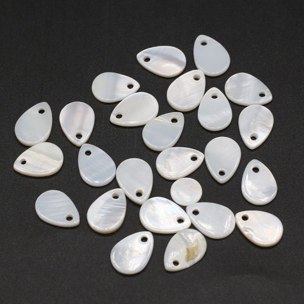 20 pièces de perles pendentif de Type elliptique d'eau douce naturelle, poinçon de perles en vrac pour bricolage, collier élégant, Bracelet, fabrication de bijoux