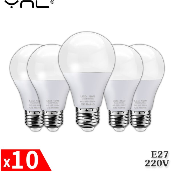 10 pièces/lot Ampoule LED E27 18W 15W 12W 9W 6W 3W Lampe LED AC 220V Bombilla Spot pour la maison Lumière LED blanche froide/chaude