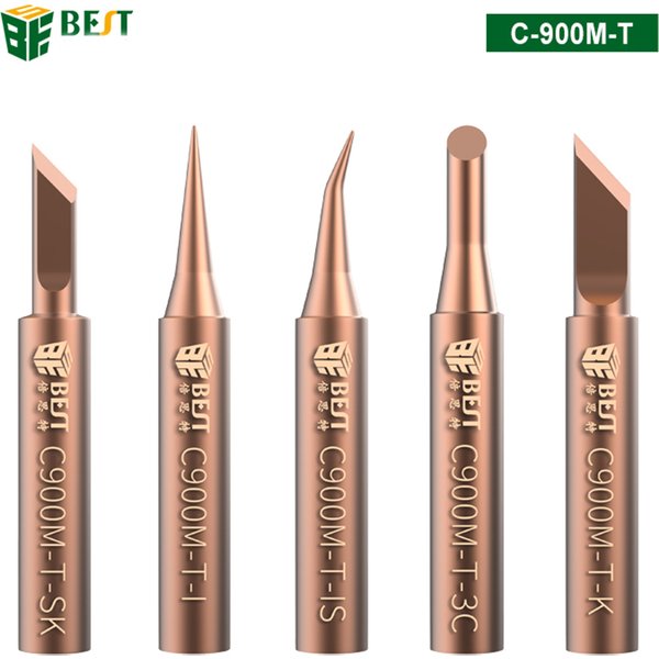 Embouts de fer à souder, buse de soudage en cuivre sans oxygène, sans plomb, pointe d'étain antiadhésive, ensemble d'outils de bricolage pour cornes en plastique, 5 pièces