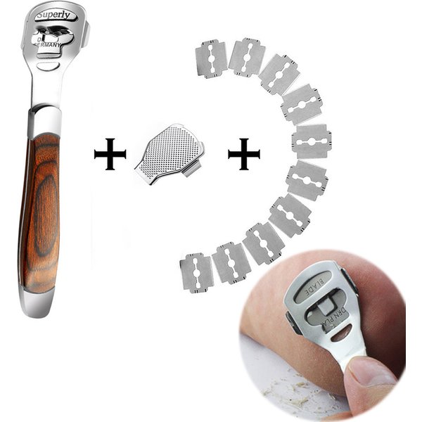 Grattoir à pieds pour pédicure, lime à pieds, dissolvant de callosités, dissolvant de peau à fréquence, râpe à talons, outil de soin des pieds