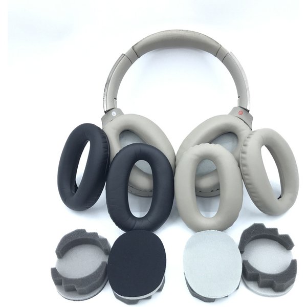 Geeignet für SONY MDR-1000X WH-1000XM2 Ohrpolster, Kopfhörerhülle, Schwammpolster, Leder-Ohrenschützer