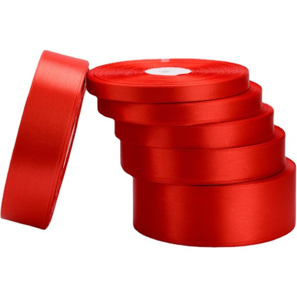 22Meters/roll 6mm 10mm 12mm 15mm 20mm 25mm 40mm 50mm Red Silk Satin Ribbons DIY Wedding Birthday Party Decorative Satin Ribbons