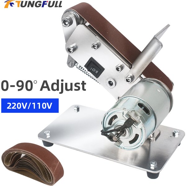 TUNGFULL Mini Electric Belt Sander - Portable Metal Belt Grinder Polishing Machine for Sharp Edges Home Improvement Tool