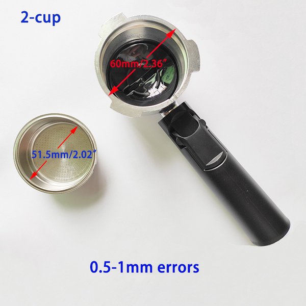 Porte-filtre à poignée de café pressurisée de 51mm et panier filtrant pour accessoire de cafetière expresso professionnelle