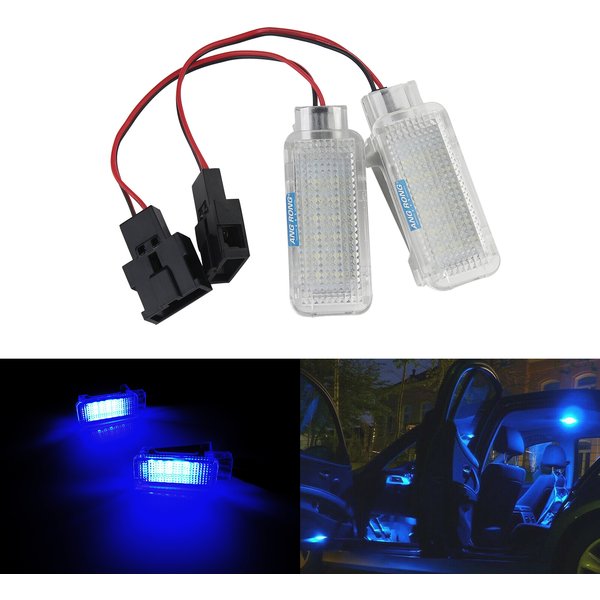 Lampes de courtoisie à LED bleues pour Audi, lampes d'éclairage pour porte, coffre, plancher, bagages, Q5, Q7, A1, A2, A3, A4, S4, A5, RS4, Horizon, Dock, RS6, A8, S8, TT, R8, 2 pièces