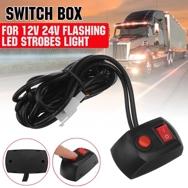 Barre lumineuse stroboscopique LED clignotante pour voiture et camion, barre lumineuse de travail, interrupteur marche/arrêt, interrupteur de lampe à balises, boîte, 12V, 24V, 1PC