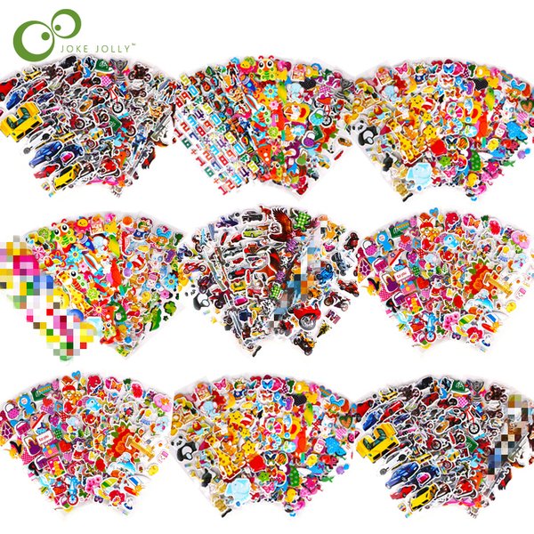 40 feuilles dessin animé voitures avion animaux princesse autocollants faciles à poser jouets PVC Scrapbook pour enfants journal portable décoration cadeaux