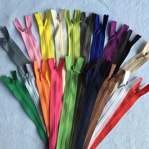 8 pièces 3 # Fermeture éclair Invisible Zipp 20 28 35 40 45 50 55 60 65 cm de Long noir blanc fermeture éclair en Nylon fermetures éclair pour coudre des vêtements