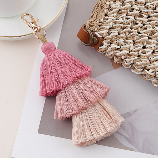 Porte-clés bohème multicolore à pampilles superposées, fait à la main, Simple, adapté aux femmes et aux filles, accessoire de sac à main, bijoux cadeau