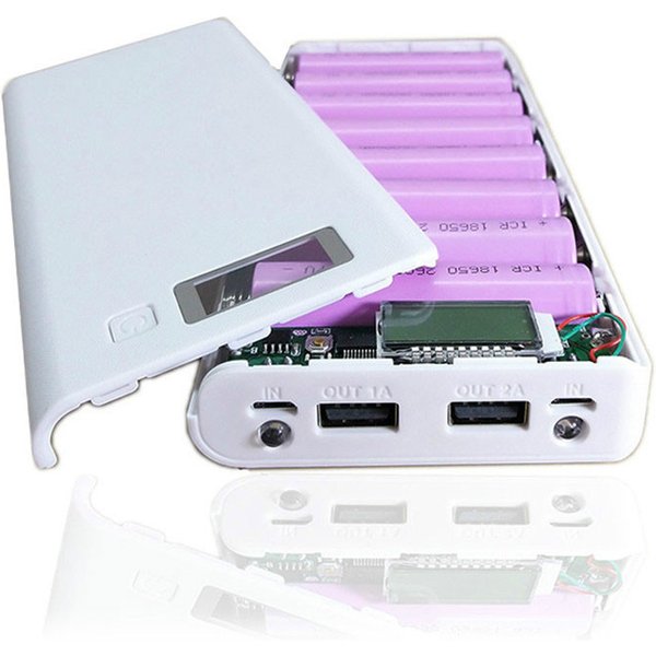 8*18650 support de batterie double USB batterie externe boîte de batterie chargeur de téléphone portable bricolage coque étui de rangement de charge pour Xiaomi