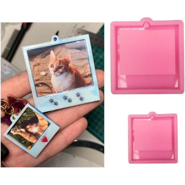 Moule en silicone pour cadre photo, moule en résine xy, porte-clés, breloques, pendentif, bricolage, artisanat, bijoux, accessoires exécutifs