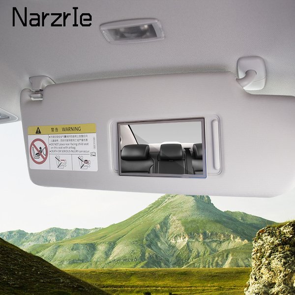Miroir de maquillage de voiture, miroir adhésif arrière Portable, visière en acier inoxydable, miroir décoratif HD, miroir intérieur de voiture universel