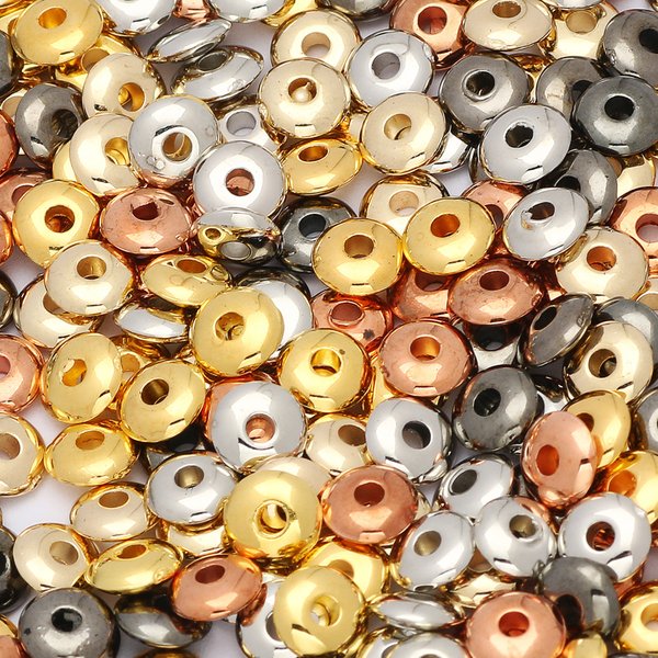 200 teile/los 5 6 8mm CCB Charm Spacer Perlen Samen Rad Perlen Runde Flache Lose Perlen Für Schmuck Machen diy Erkenntnisse Zubehör