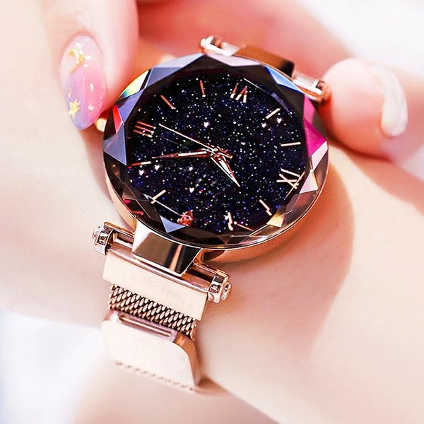 reloj mujer Fashion Starry Sky Women's Watches Magnet Buckle Mesh Belt Diamond Quartz Watch Women Dress Clock relogio feminino
