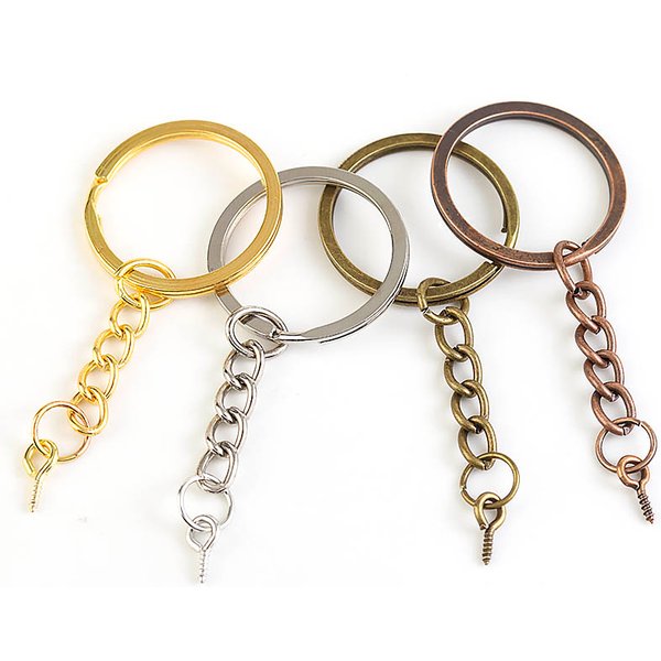 10 pièces vis oeil broche porte-clés porte-clés Bronze Rhodium or couleur porte-clés anneaux fendus avec vis broche fabrication de bijoux