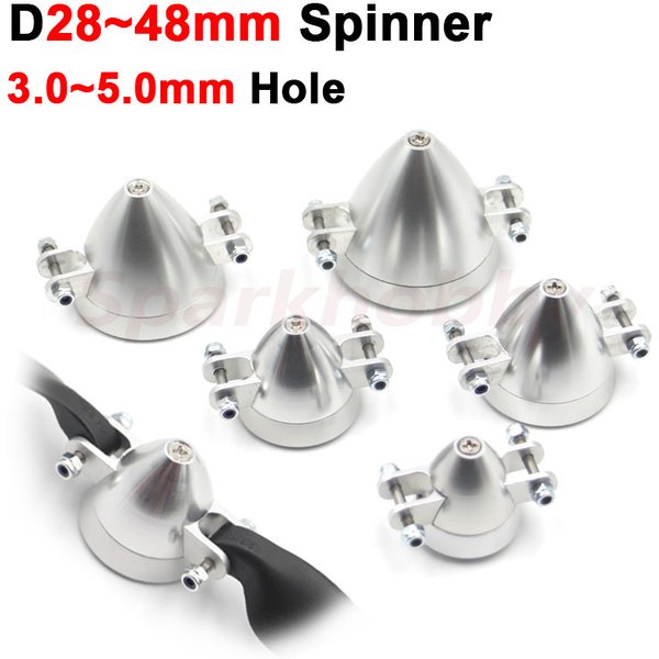Silber Aluminiumlegierung Klapppropeller Spinner Abdeckung D28 D33 D38 D43 D48mm Wellendurchmesser 3,0/3,17/4,0/5,0 mm für RC Segelflugzeug DIY