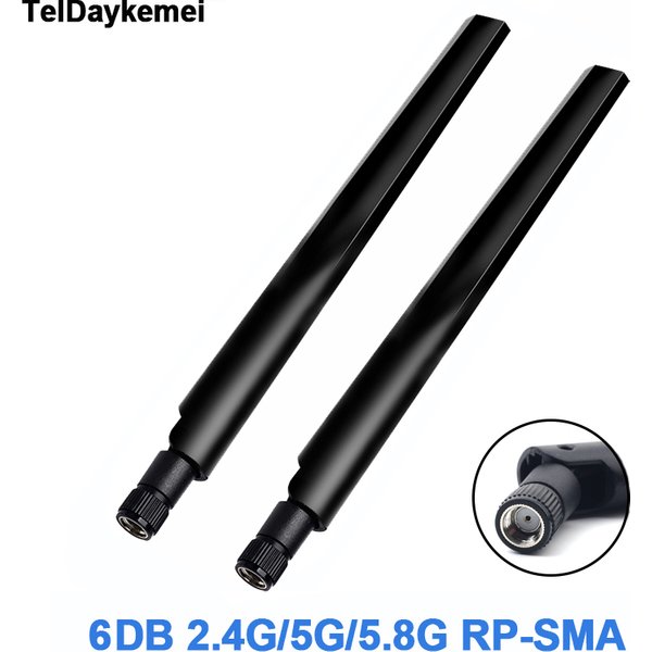 WiFi-Antenne 2,4 GHz/5,8 GHz Dualband 6 dBi RP-SMA-Anschluss für Mini-PCI-Karte, Kamera, USB-Adapter, drahtloser Netzwerk-Router