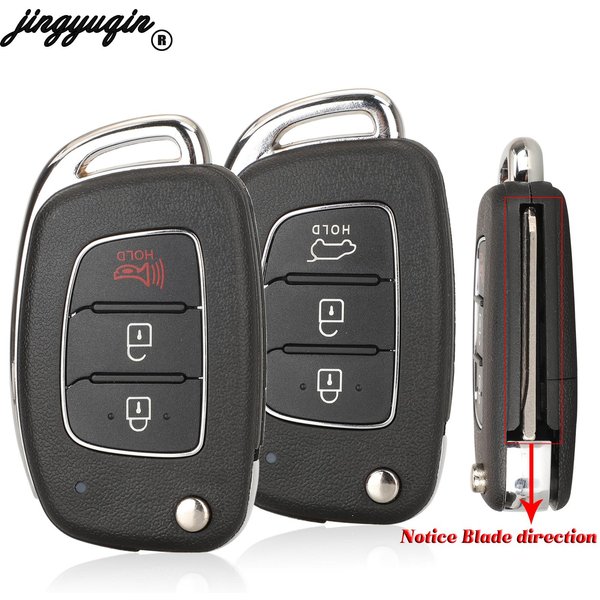Jingyuqin pour Hyundai Santa Fe Creta Elantra Verna Solaris IX25 IX35 IX45 HB20 Flip coque de clé de voiture à distance Fob Toy40 HYN14R