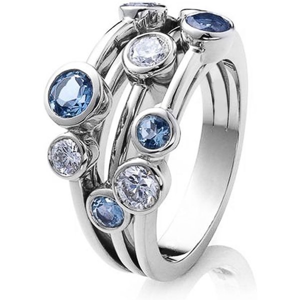 Huitan Schlichter 3-reihiger Damen-Fingerring, Tanzparty-Ringe, Alltag, Büro, tragbar, vielseitiger Ring, Geschenk, trendiger Schmuck
