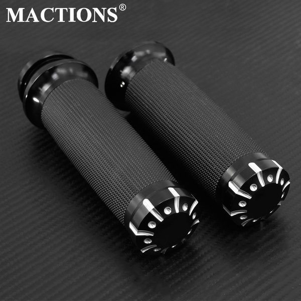 Mactions-Poignées Noires pour Harley Touring Road King FLHR 08-17, Modèle Électronique, Softail Deluxe FLSTN, Installation FXSB, 1 Pouce