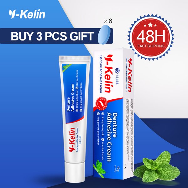Y-Kelin – crème adhésive pour prothèse dentaire, paquet de 1/3/12, formule originale, sans Zinc, tenue Extra forte pour le haut inférieur ou les partiels toute la journée