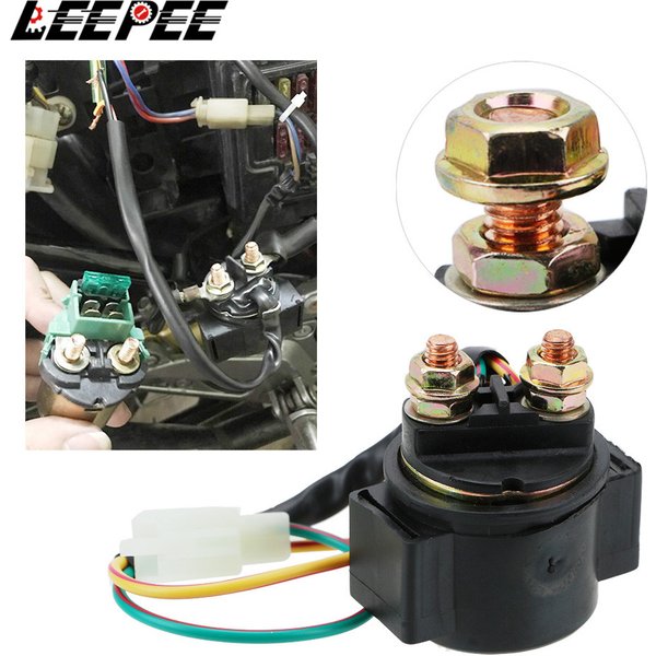 Solénoïde de démarreur de moto, 12V, 20W, 2 broches, 2 fils, accessoires pour dean 6 50CC 125CC 150CC Scooter RL Karts CG125 GY6-125