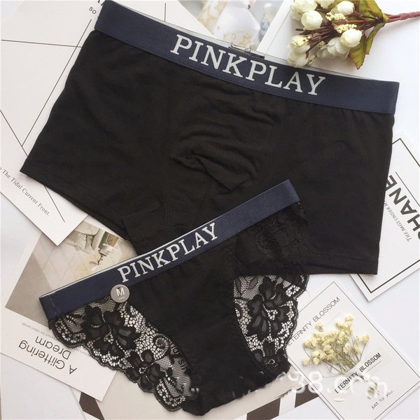New Style Men's Women Underwear Sexy Lace Panties Women Low Waist Pure Color Briefs Male Comfort Boxers Fashion Lovers Panties