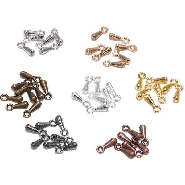 200pcs/ lot 2*7 3*9mm Gold Copper Water Drop End Beads For DIY Extender Chain Pendant Jewelry Making Findings Accessories