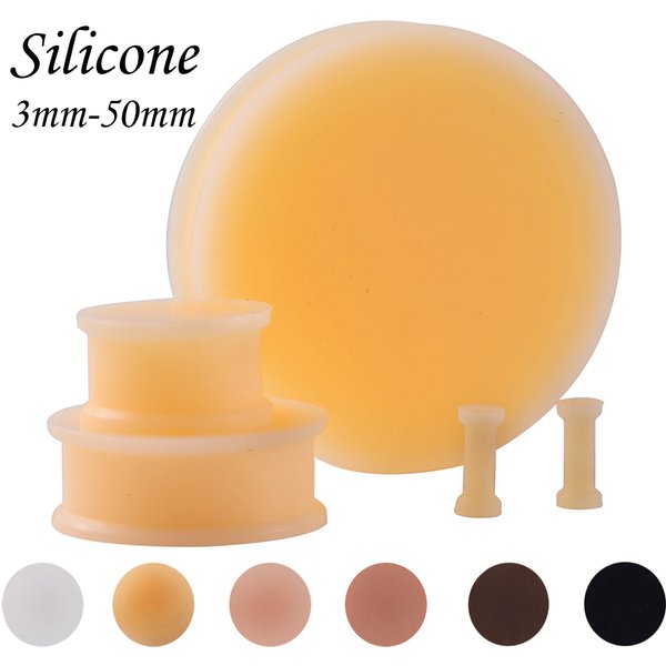 Bouchons d'oreille en Silicone à Double évasé, 2 pièces, jauges de Tunnels, extenseur de civière d'oreille, différentes couleurs, bijoux de perçage pour le corps à la mode