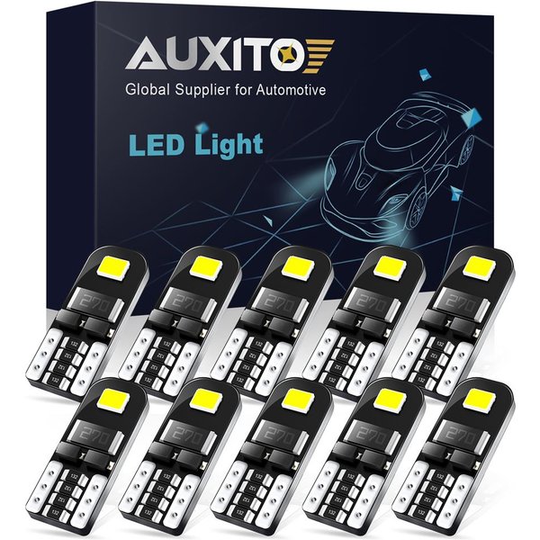 AUXITO 10Pcs W5W T10 LED Canbus No Error Bulb Car Interior Light 194 LED Signal Lamp For Mercedes-Bens Bmw Audi Ford 6000K 12V