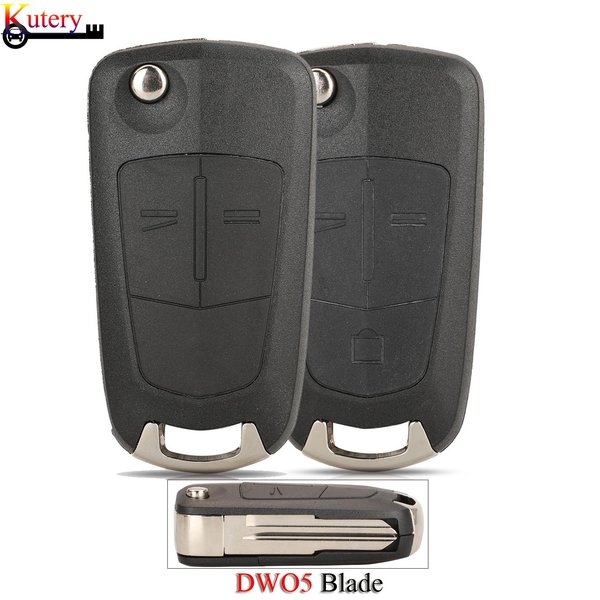 Jingyuqin-Coque de clé de voiture à distance pliable, coque de clé pour Chevrolet Captiva, Opel Antara, remplacement de boîtier de lame DWO5, 2 boutons, 3 boutons