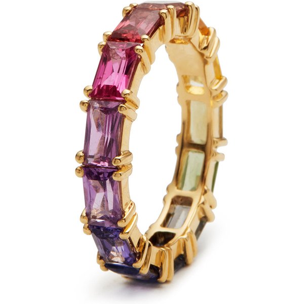 Huitan – bagues en Zircon cubique brillant pour femmes, 5 couleurs, couleur or, pour usage quotidien, élégantes, colorées, cadeau d'anniversaire, bijoux