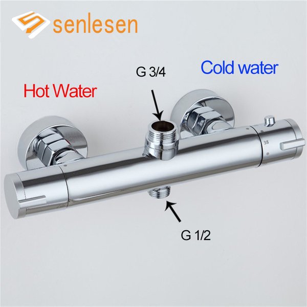 Senlesen-Robinets thermostatiques chromés pour baignoire et douche, pour centre commercial, poignée murale pour touristes