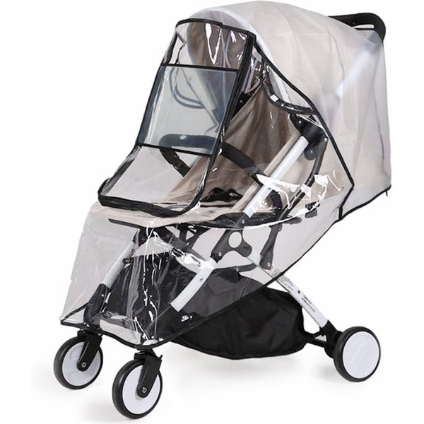 EVA Baby Stroller Accessories Waterproof Rain Cover Transparent Wind Dust Shield Zipper Open For Pushchairs Raincoat